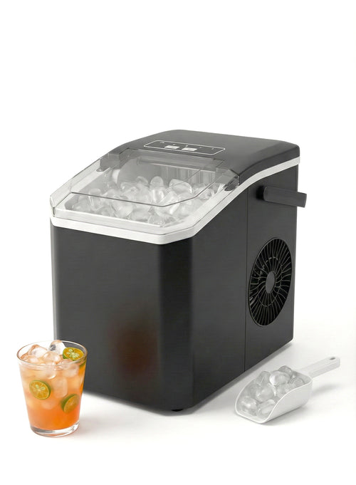 Countertop Ice Maker, 9 Cubes in 6 Mins, 15KG/24H, 100W Portable Ice Maker with Self-Cleaning, 1.3L Water Tank, Ice Basket & Scoop for Home Kitchen Office Party