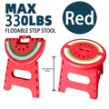 YOONISPRO 9 Inch Heavy Duty Folding Step Stool, Sturdy Collapsible Plastic Stool with Non-Slip Surface & Handle, Foldable Foot Stool for Adults in Kitchen Bathroom Bedroom Outdoor (Orange, Green, Yellow, Red)